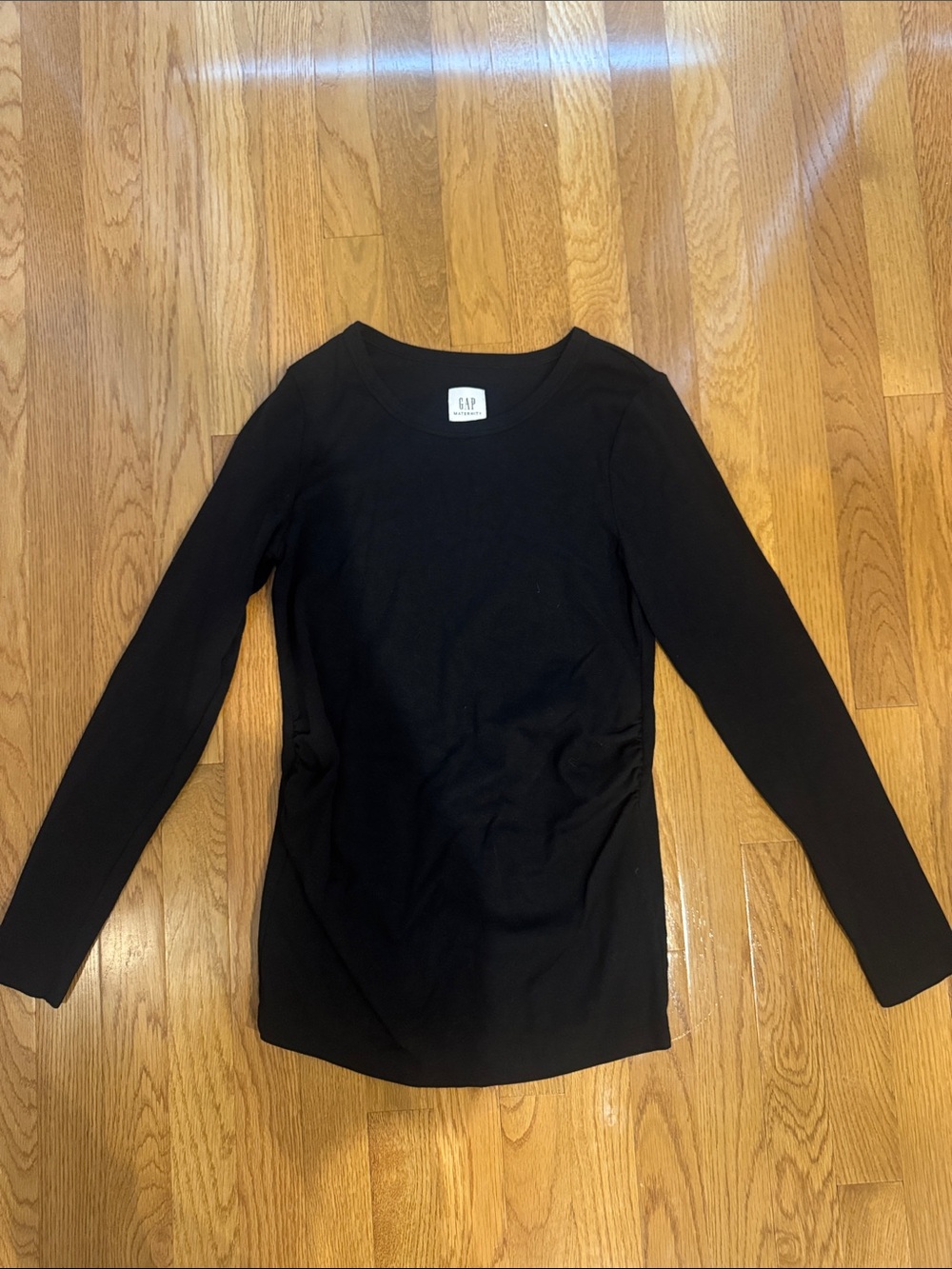 GAP Maternity Black Crew Neck Long Sleeve Top